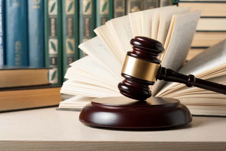 Gavel and law books representing criminal justice